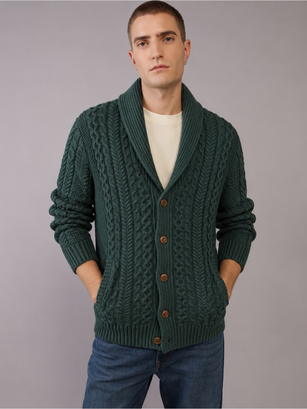 NWT American Eagle Shaker Shawl Cardigan Men’s Size Small